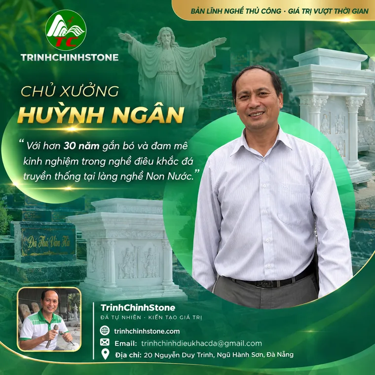 Chủ xưởng Huỳnh Ngân - hơn 30 năm kinh nghiệm điêu khắc đá