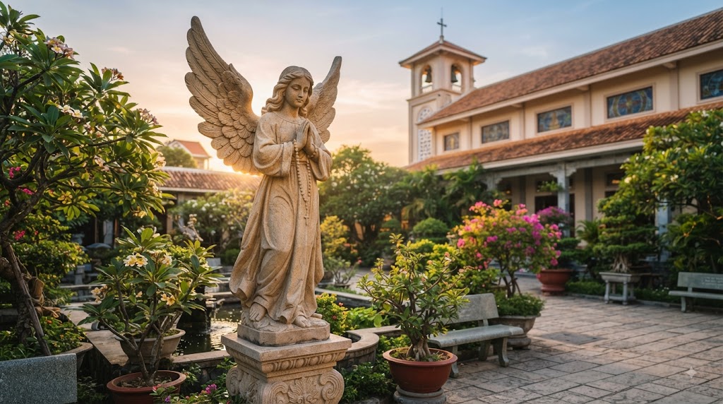 Tượng Thiên Thần Công Giáo Bằng Đá Tự Nhiên: Ý Nghĩa Biểu Tượng Và Tiêu Chuẩn Điêu Khắc Đẳng Cấp