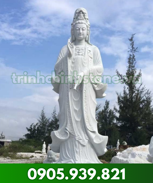 Tượng Quan Âm Bồ Tát M02 - Điêu Khắc Đá Tự Nhiên Cao Cấp